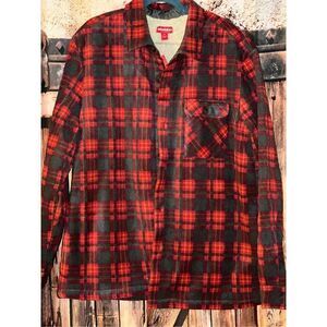 Union Bay Shacket button up long sleeve Sherpa  Men’s size medium plaid jacket s